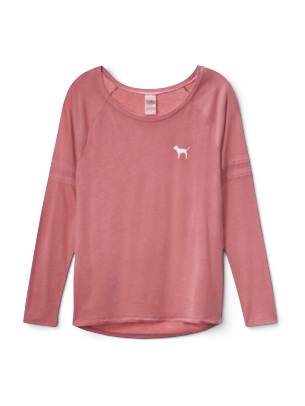 Y2K PINK Victoria's Secret Long Sleeve Scoop Neck Top | Dusty Rose | Size Large